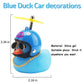 Wonuu Rubber Duck Toy Car Decoration Ornaments Duck Car Dashboard Decorations Cool Glasses Duck With Propeller Helmet (Blue-Fish