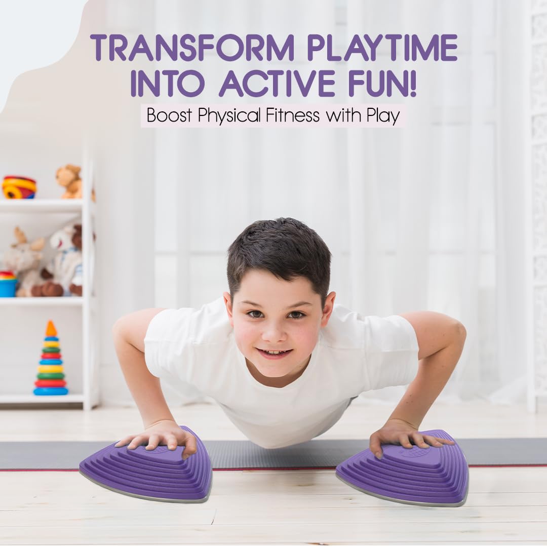 Motherly Haven 12 Pcs Balance Stepping Stones For Kids, Promoting Children'S Coordination Skills, Obstacle Course For Kids, Sens