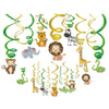 Kristin Paradise 30Ct Safari Animals Hanging Swirl Decorations, Jungle Party Supplies, Wild Birthday Theme Decor for Boy Girl Ba