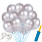 Party Propz Silver Balloons 53Pcs For Happy Birthday Balloon Decoration Boys, men, Husband/Balloon Garland Kit/Metallic Helium 