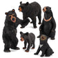 Realistic Wild Life Jungle Animal Figures Model Black Bear Family Playset Eduactional Toys Playset Figurine Statue Classroom Desktop Decoration For Kids Toddler Party Supplies(5 Pcs)