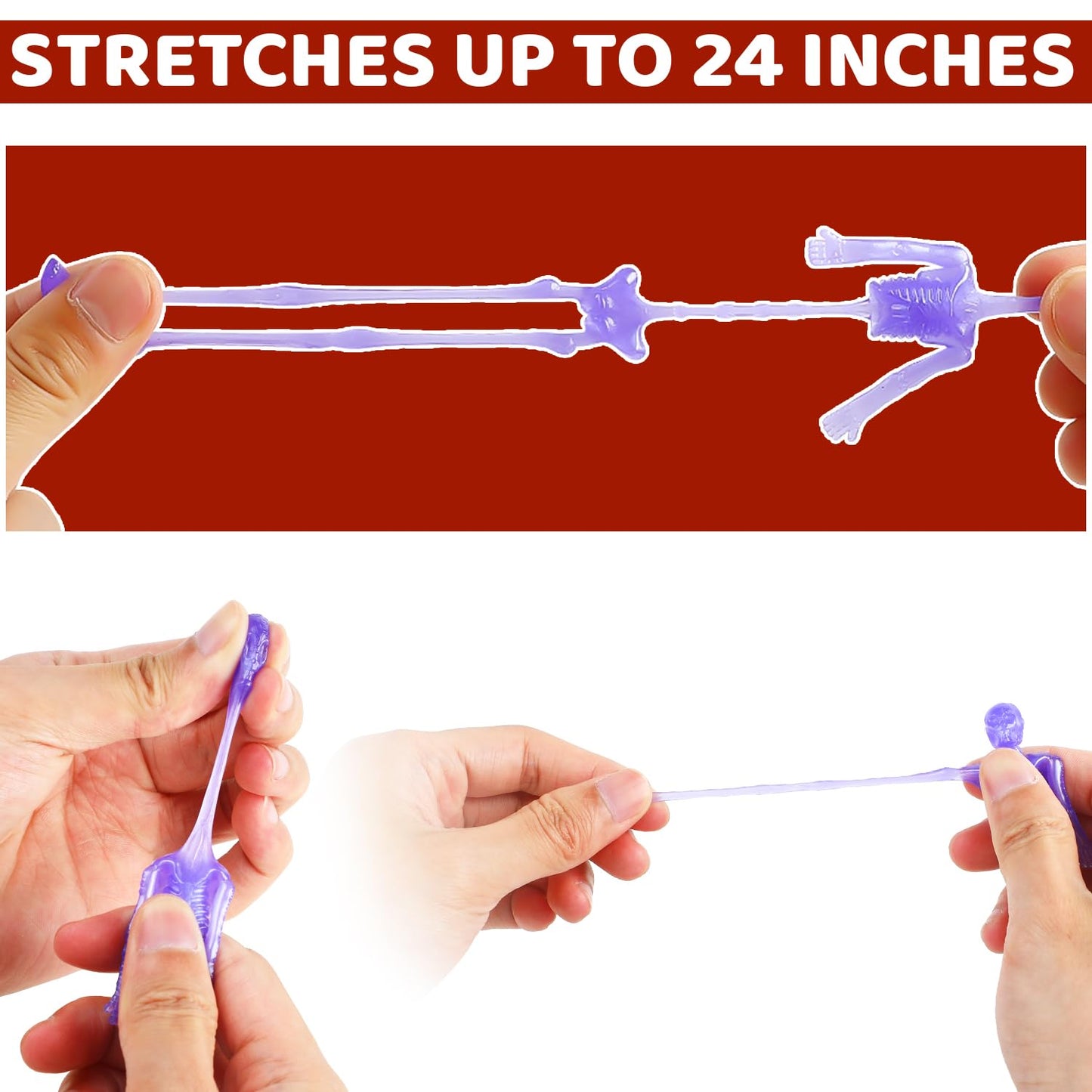 DIYASY Stretchy Skeleton Toys - 50 Pack Halloween Party Favors, TPR Material, Fun Gifts for Kids, Model DM368M4P1