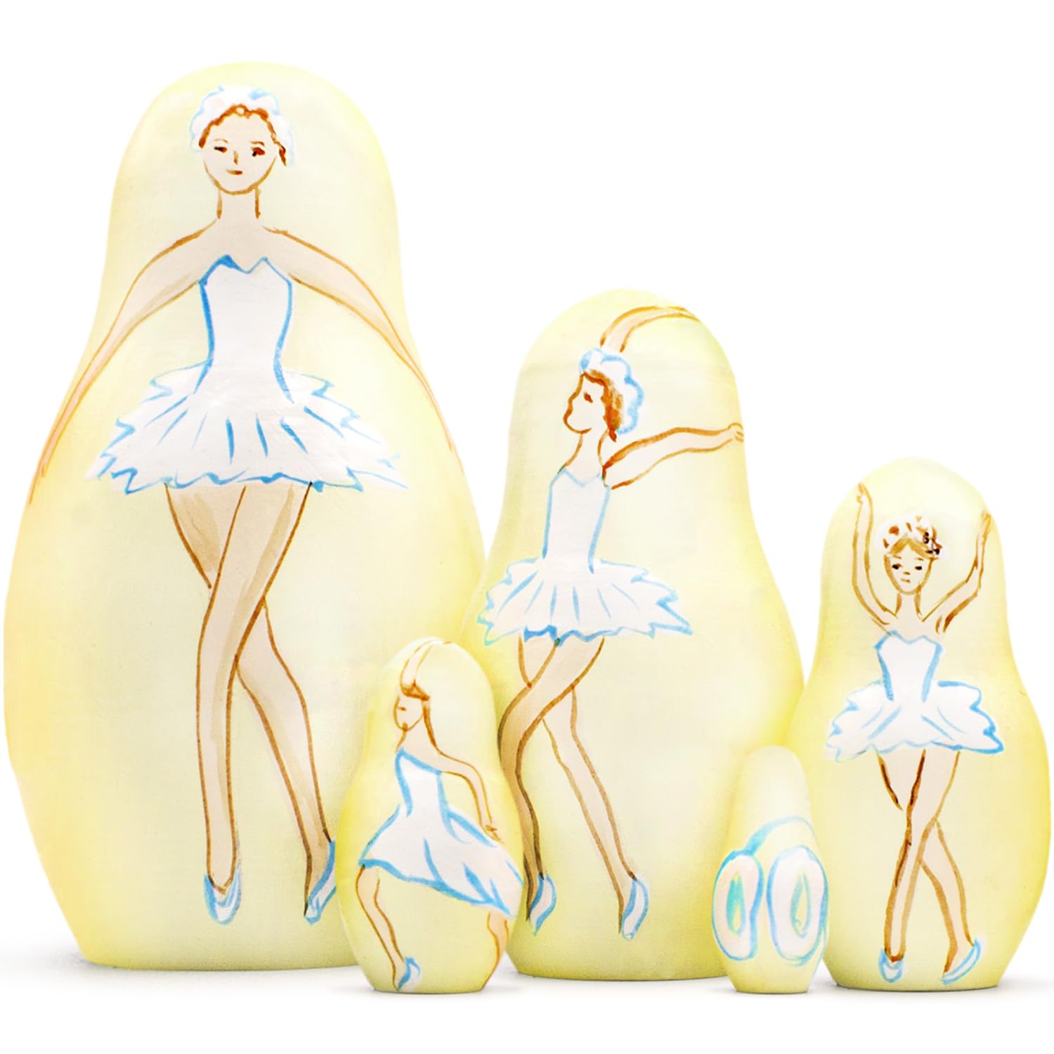 Aevvv Bolshoi Ballet Russian Nesting Dolls Set 5 Pcs - Ballerina Gifts - Matryoshka Ballerina Doll - Wooden Ballerina - Ballerin