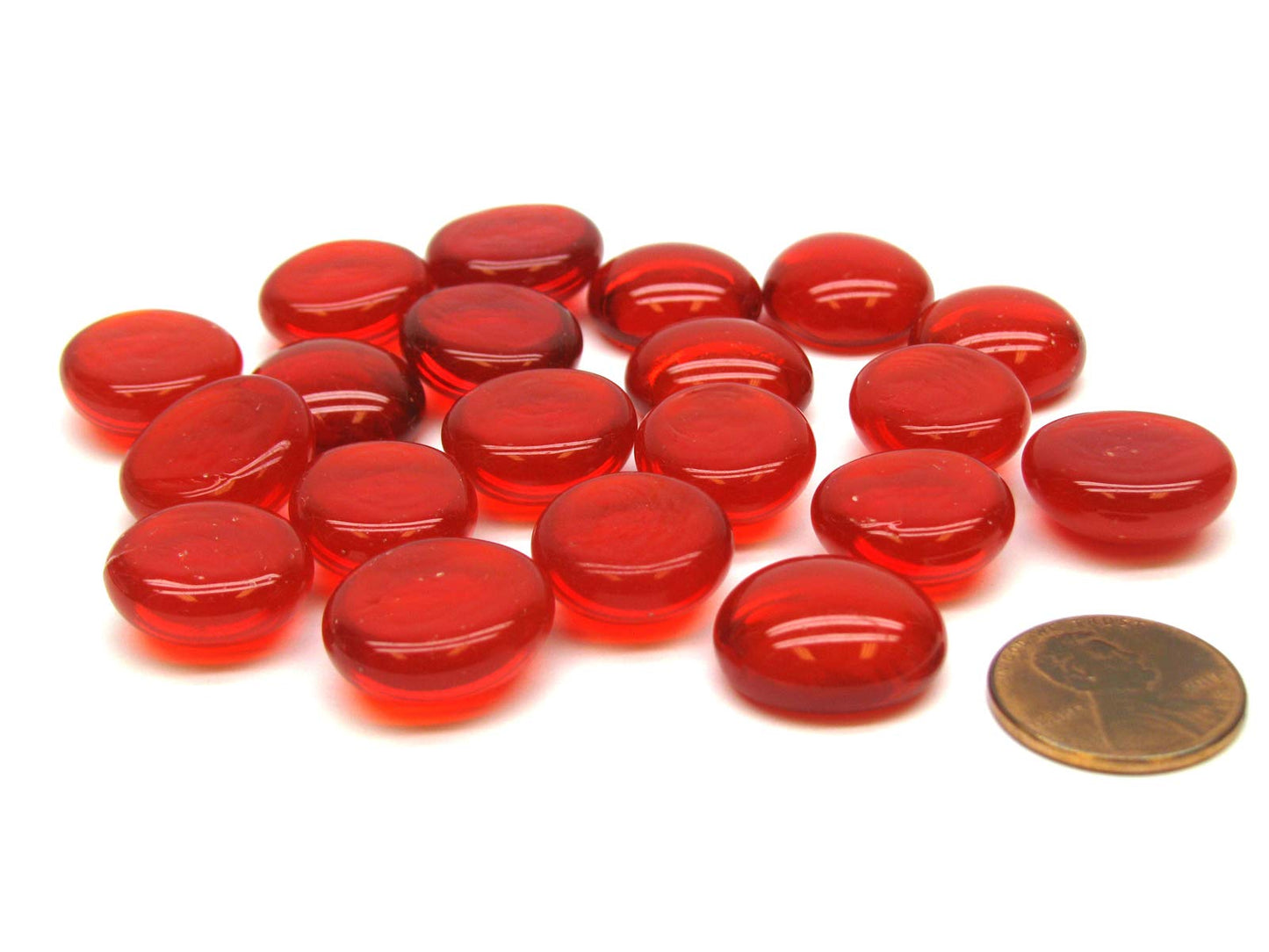 Koplow Games Pack Of 20 Life Stone Gaming Glass Stones - Red
