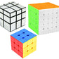Jo Baby Cube Combo Set of 3X3, 5X5, Silver Mirror High Speed Stickerless Magic Cube Puzzle (CUBE-35S)