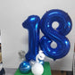 40 Balloon Number, Metallic Blue Number 40Th Birthday Balloons 40 Inch, 40 Years Old Metallic Blue Birthday Decorations For Men