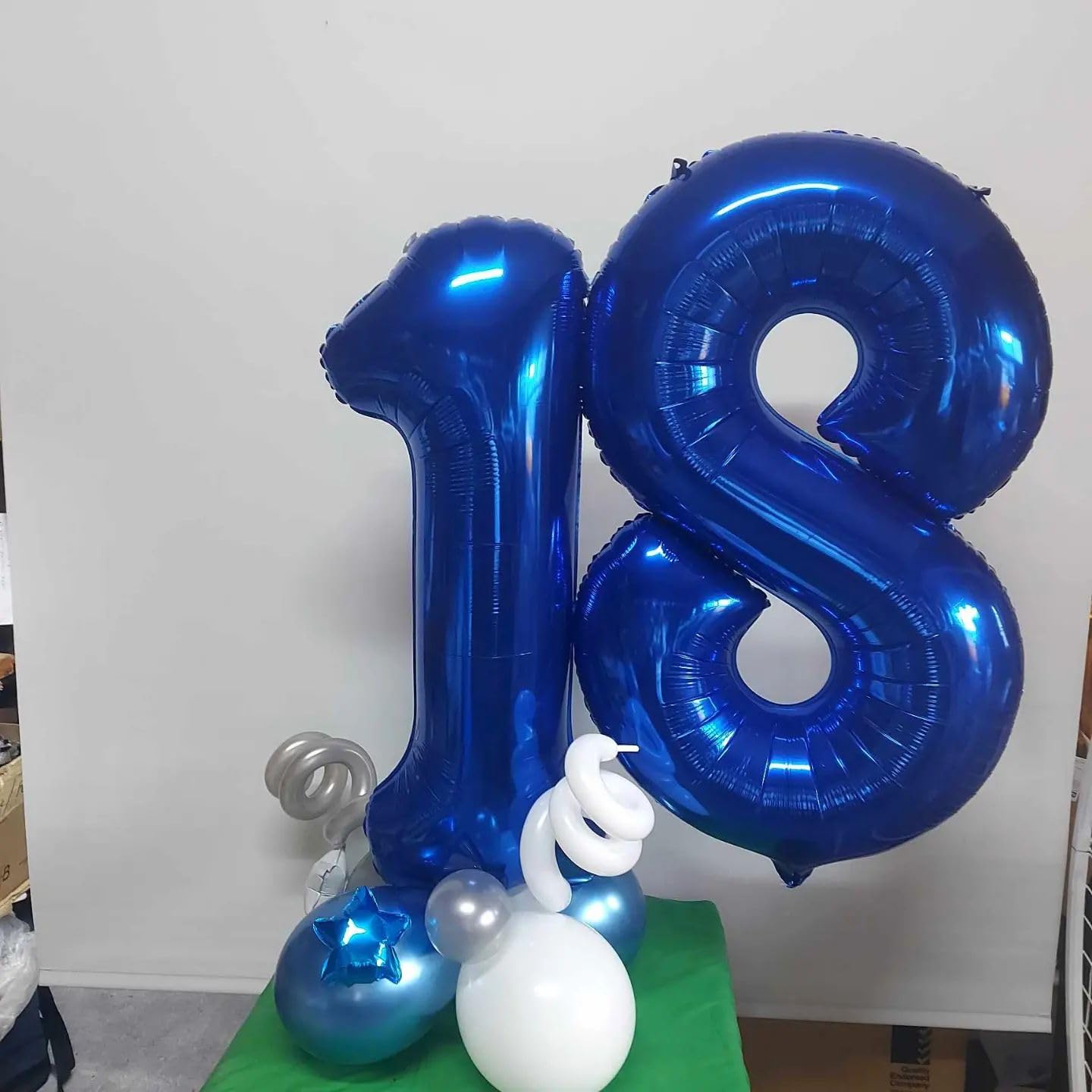 40 Balloon Number, Metallic Blue Number 40Th Birthday Balloons 40 Inch, 40 Years Old Metallic Blue Birthday Decorations For Men