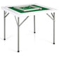 Goplus Classic Foldable Mahjong Table, 35' Square Green, 4 Cup Holders & 4 Chip Grooves, Foldable For Adults Domino Game, Camping