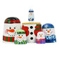 Tphon 5 Piece Wooden Nesting Dolls - Cute Handmade Santa Snowman Stacking Toy for Kids - Perfect for Christmas and Birthdays