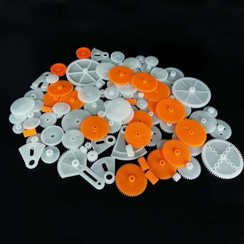 100Pcs Small Motor Gears Plastic Gears For Motor Rc Car Model Toy Diy Helicopter Rc Toy Gear Replacement Module 0.5 (100)