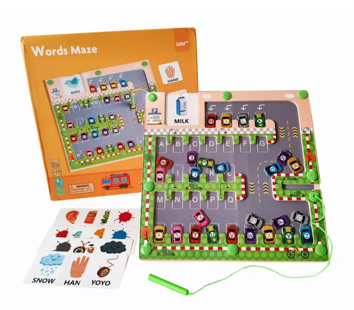 Toyartsy Magnetic Color And Number Maze  Wooden Magnet Board Puzzles Toddler Activities Counting Matching Games Montessori Coun