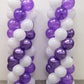 MOXMAY 100pcs Purple and White Balloons - Rubber Column Tower Balloons for Wedding, Baby Shower, Birthday Party