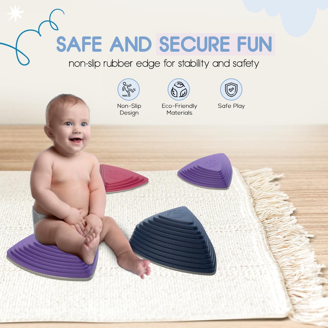 Motherly Haven 12 Pcs Balance Stepping Stones For Kids, Promoting Children'S Coordination Skills, Obstacle Course For Kids, Sens