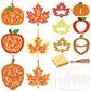 Zliisang 24PCS Make You Own Fall Crafts Kit Bulk Maple Leaves Pumpkin Apple Acorn Paper Suncatchers DIY Kit for Autumn Thanksgiv