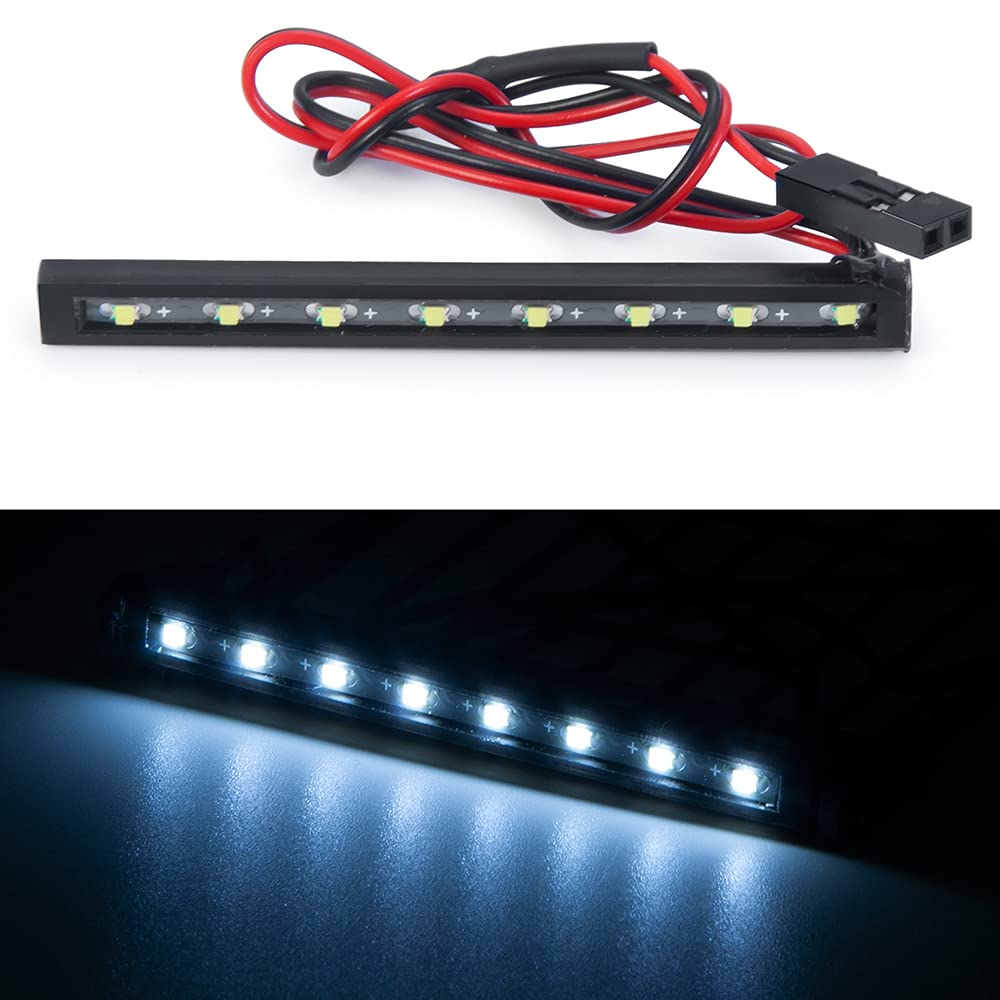 1/24Th Rc Roof Rack Luggage Carrier With 8Led Light Bar For Axial Scx24 Axi00002 Jlu Crc 1:24 Rc Crawler Car