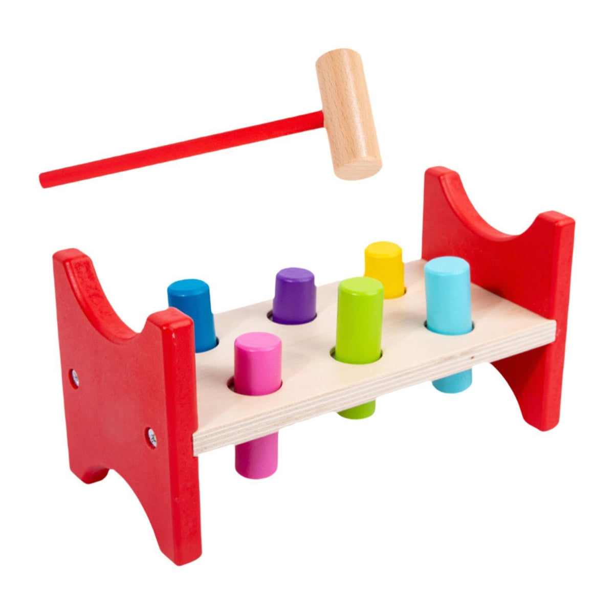Atorse Wooden Pound Toy With Mallet Wooden Pile Hammer For Preschool Boy Girls Kids Rectangle|Baby|Toys For Baby|Developmental B