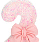 ElekFX Birthday Candle for Cake, 2 Candle - Pink Glitter with Bowknot, 2.76 inch Happy Birthday Candle, Cake Topper Decoration f