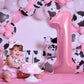 Toniful 40 Inch Light Pink Large Numbers Balloons 0-9, Number 1 Digital 1 Helium Balloons, Pink Foil Mylar Big Number Pastel Bal