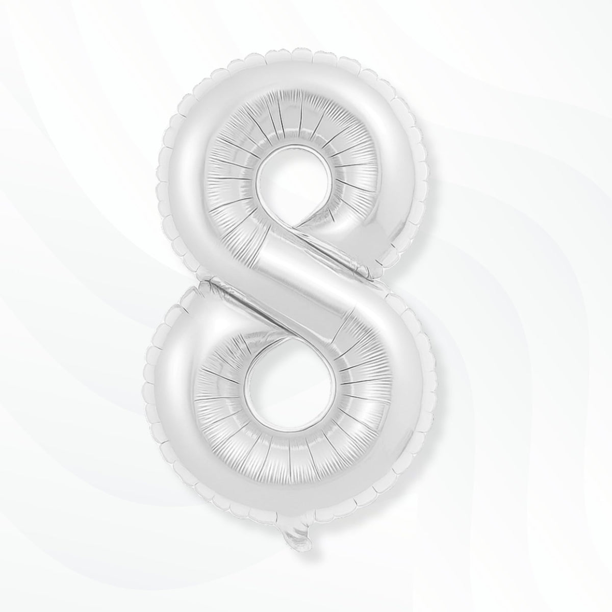 Flyloons 8 number Silver Foil Balloon 16 inch Size For Boys Girls Birthday Decoration Items 8th Year Balloons Set Eight