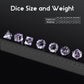 D&D Dice DNDND 7 Piece Zircon Glass Dice Set with Great Gift Box for Dungeons and Dragon DND Tabletop Game (Purple Glass with Go