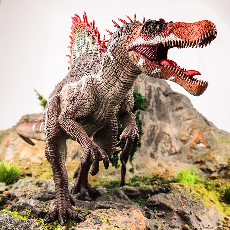Gemini&Genius Spinosaurus Action Figure - Large Moveable Jaw Dinosaur Toy, PVC, Indo-spinosaurus Color, Model INDOSPIN