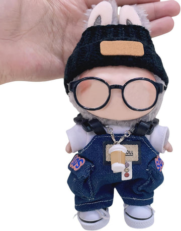 Mrwtesio Doll Clothes for Lububu  enhanced 5-Piece Lububu Outfits Set  7 Inch Lububu Clothing Accessories (No Doll) (Blue A)