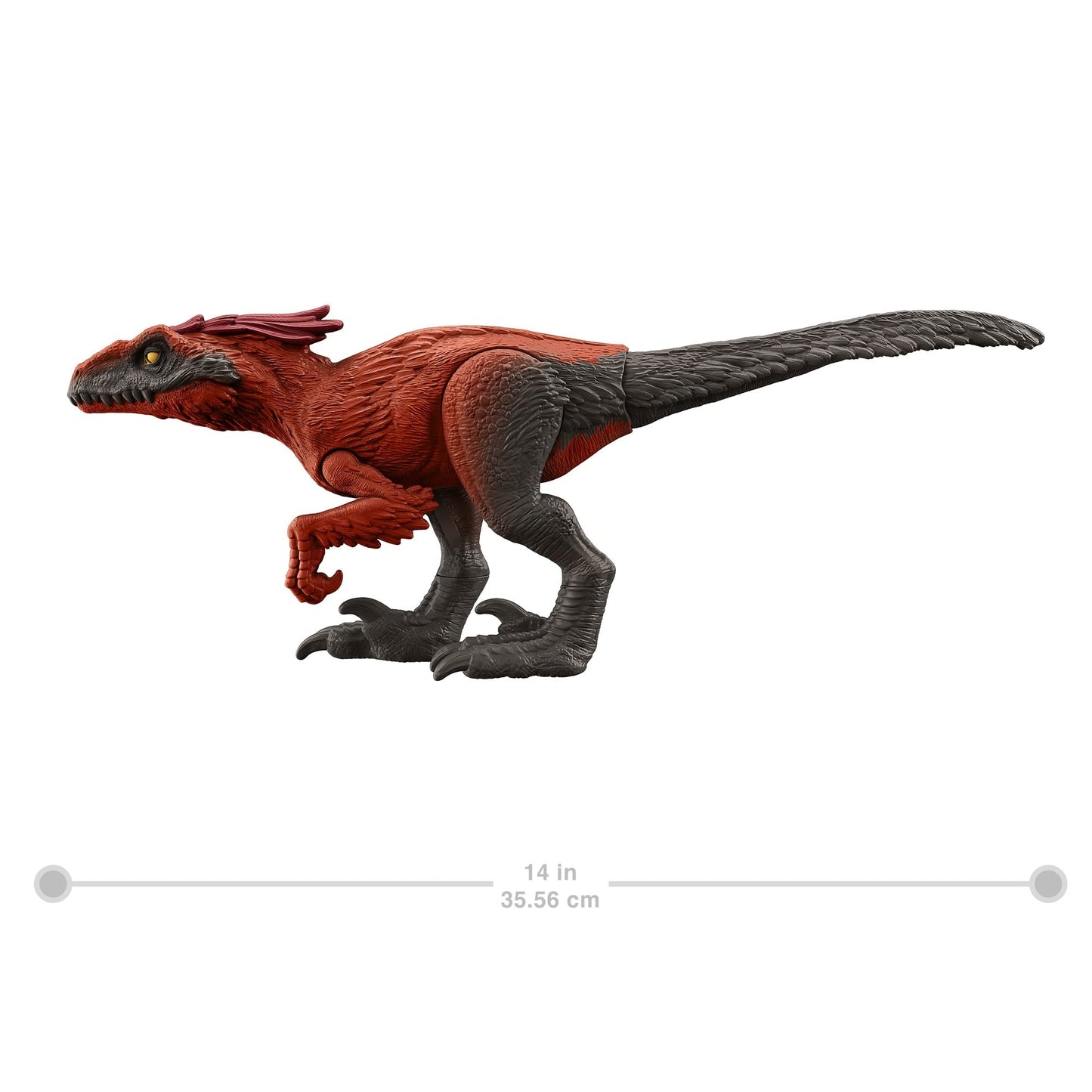 Jurassic World Pyroraptor Dinosaur Action Figure, 12" Multicolor, Plastic, Model GWT56