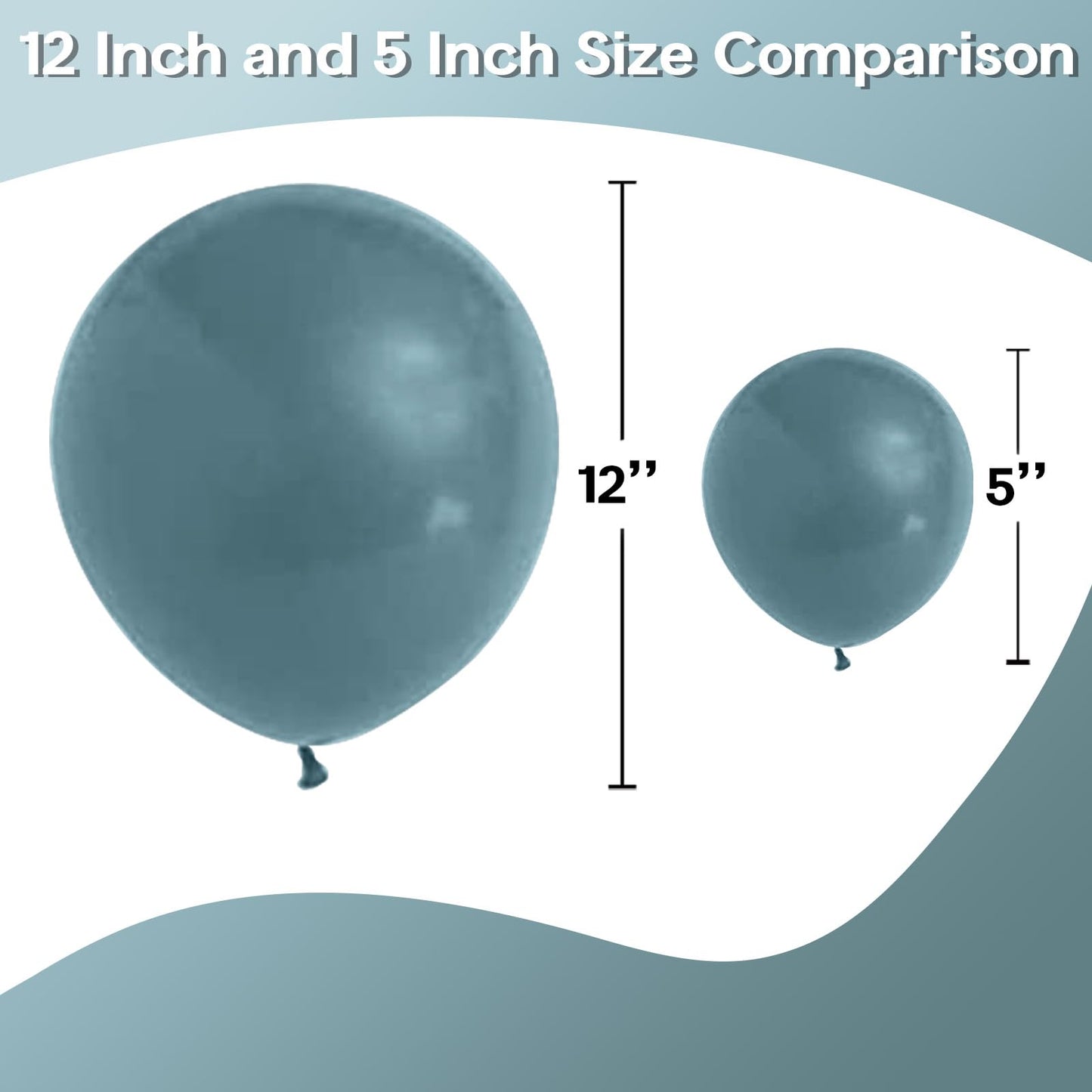 Jobkoo Slate Blue Balloons 5 Inch, 60Pcs Small Dusty Blue Balloon Dark Teal Blue Latex Balloons 5'' Mini Matte Blue Retro Sea Bl