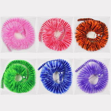 Tayarana 30 Pieces Mixed-Color Soft Magic Worms Toy Wiggly Jiggly Worms Twisty Fuzzy Worms On String Carnival Party Favors (30 P