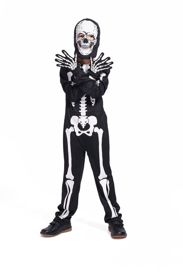 Wizland Halloween Costume Glow In The Dark Skeleton Costume Halloween Skeleton Outfit For Boys,Girls 3-5Years