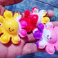 Roaqua Mini Octopus Backpack Keychains - 30 Packs Fidget Gifts, Silicone, 2.0x2.0x0.5 inches, Perfect for Students & Party Favors