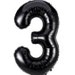 Shopping Time 3 Number Foil Balloons  (32 Inch)  Black