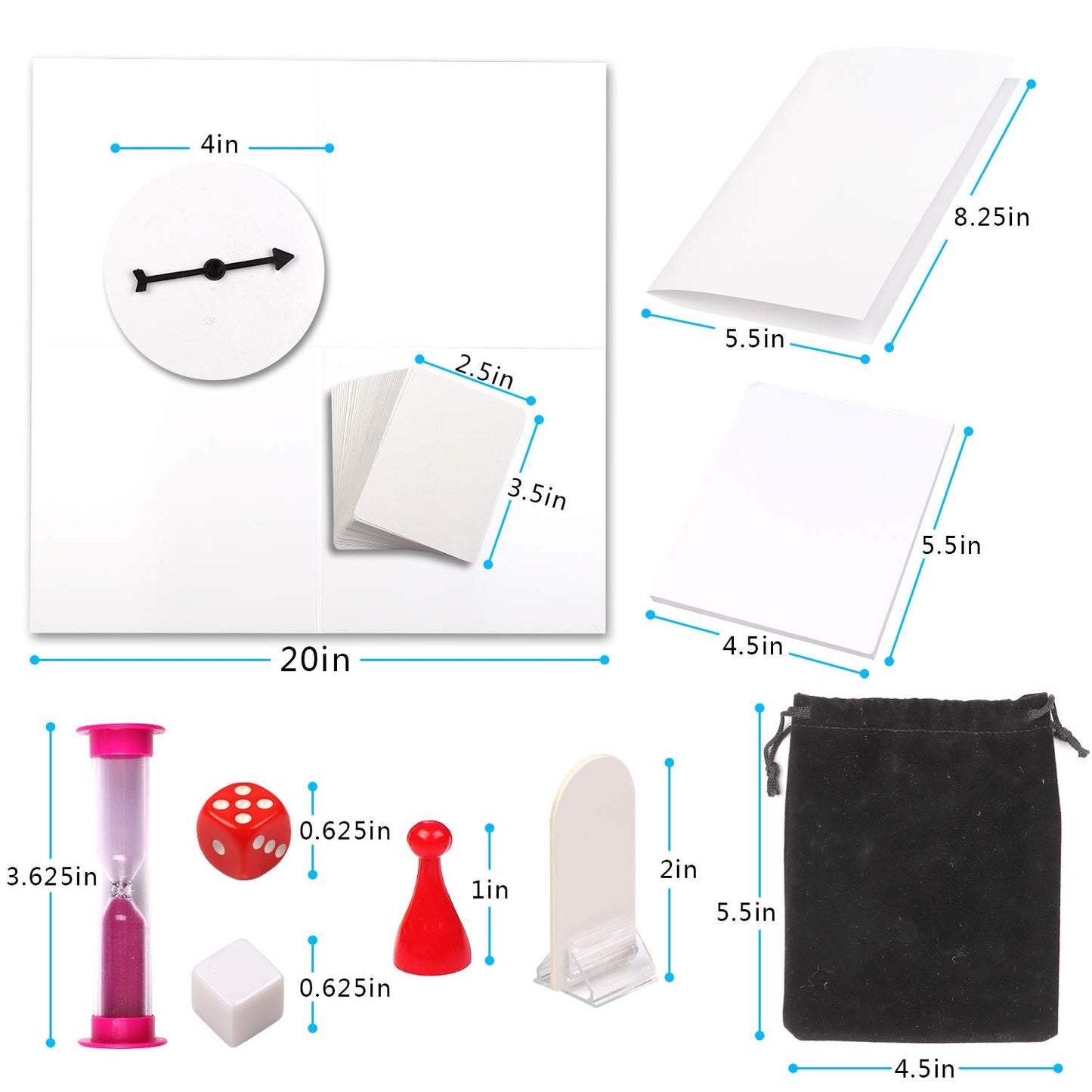 Madanar Blank Create Your Own Board Game Kit Diy 143 Piece Set - Perfect For School Projects: Player Pieces, Spinner, Playing Cards, Dice, Sand Timer, Pawns, Storage Box, And More - Fun For Family