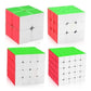 Authfort Speed Cube Set, Aitey Moyu Cube Bundle MF2S 2x2 3x3 4x4 5x5 Stickerless Magic Cube Puzzle Toys for Kids Gift Box (4 Pac
