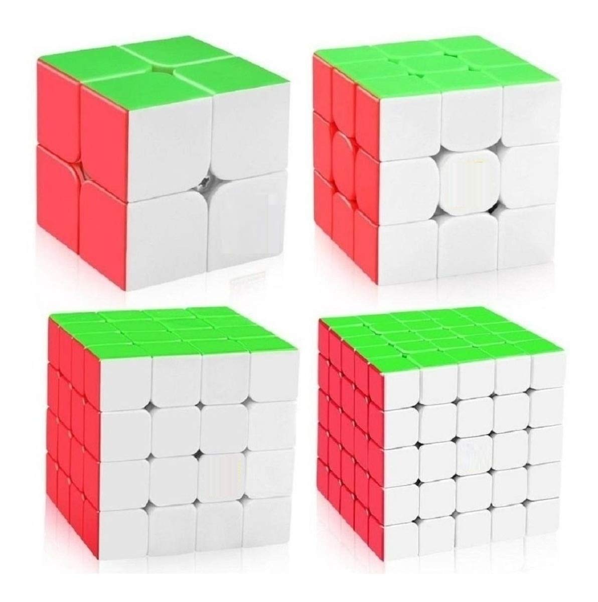 Authfort Speed Cube Set, Aitey Moyu Cube Bundle MF2S 2x2 3x3 4x4 5x5 Stickerless Magic Cube Puzzle Toys for Kids Gift Box (4 Pac
