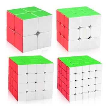 Authfort Speed Cube Set, Aitey Moyu Cube Bundle MF2S 2x2 3x3 4x4 5x5 Stickerless Magic Cube Puzzle Toys for Kids Gift Box (4 Pac