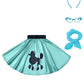 Inbakjade Girls Poodle Skirt 50S Costume Accessories Glasses, Scarf, Headband For Kids Halloween Costume(Blue,12-14T)