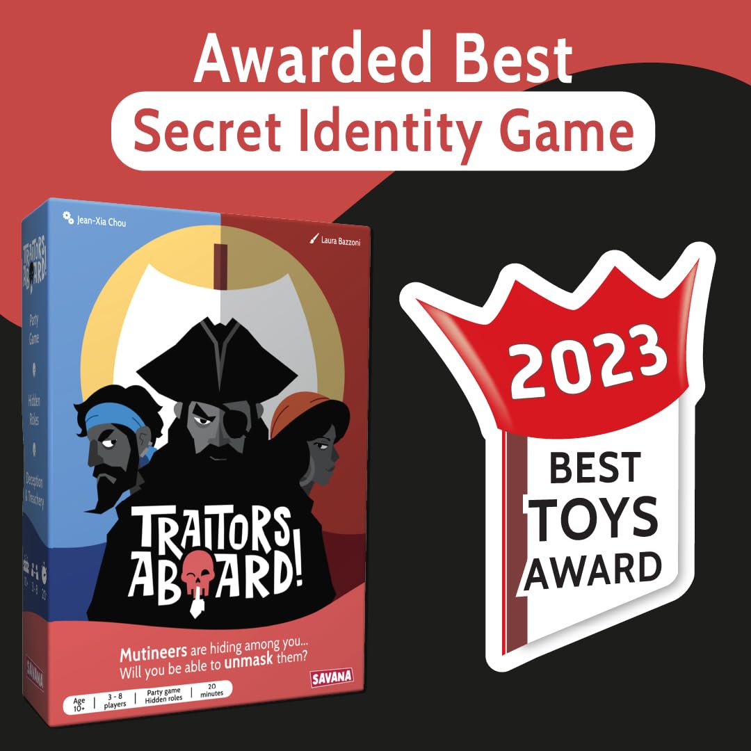 SAVANA Traitors Aboard - Secret Identity Party Game for 3-8 Players, Ages 10+, Multicolor, Easy to Learn, Standard Size, Model TAB-ENG-01-MAN