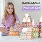 Imagimags Magnetic Building Tiles; 108 Piece Palatial Set For Boys, Girls And Kids; Pastel Magnetic Building Tiles; Activity; Bu