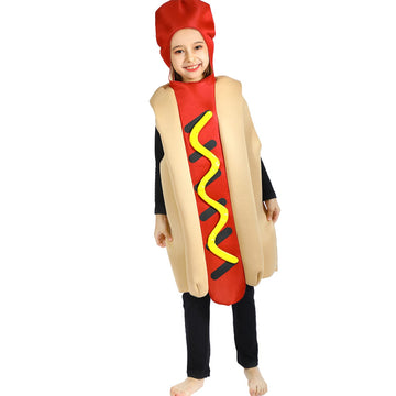 Rabtero Children Hot Dog Costume, Kids Halloween Costume Hotdog Dress Up, Christmas Carnival Hotdog Costume For Kids 6-8 Years