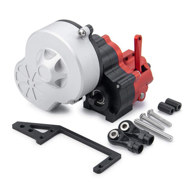 QUE-T Metal Aluminum Dig Gearbox Complete Transmission Case with Gear for 1/10 Axial SCX10 RC Car Upgrade Parts