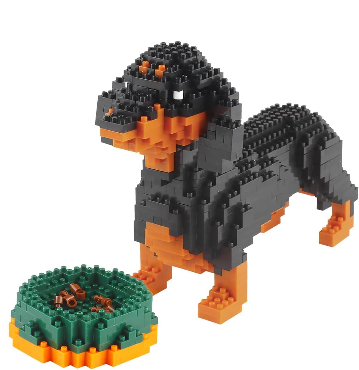 Gaodebuchou Dachshund Micro Building Block Set, Animals Dog Toys Gifts For Boys Girls Age 8 9 10 11 12 13 14+ Teens Adults,Not C
