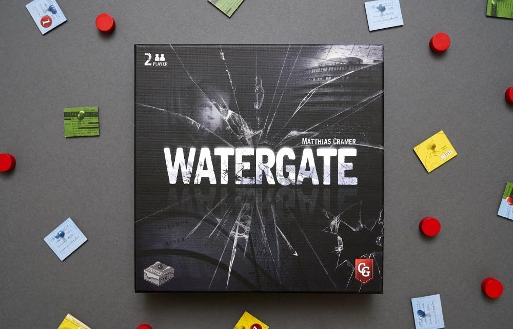 Capstone Games Watergate Strategy Board Game, 2-Player, Ages 12+, 30-60 Min Playtime, White, Model CSGFG1001