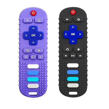 Ersihua 2Pcs Silicone Teething Toys, Remote Control Shape Teethers For Babies Remote Teething Toys, Silicone Tv Remote Teether B