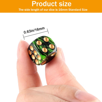 24 of Pack 16MM 6 Sided Dice Set,Two Colours D6 Game Dice Set, 6 Sided Standard Dices for Yahtzee, Bunco or Teaching Math,with P