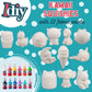 Diy Party Craft Kit Jumbo 4-6'' Blank Squishies (12Pc) W Fabric Paint (12Pk) Combo-White Kawaii Slow Rising Squishy Toys For Pai