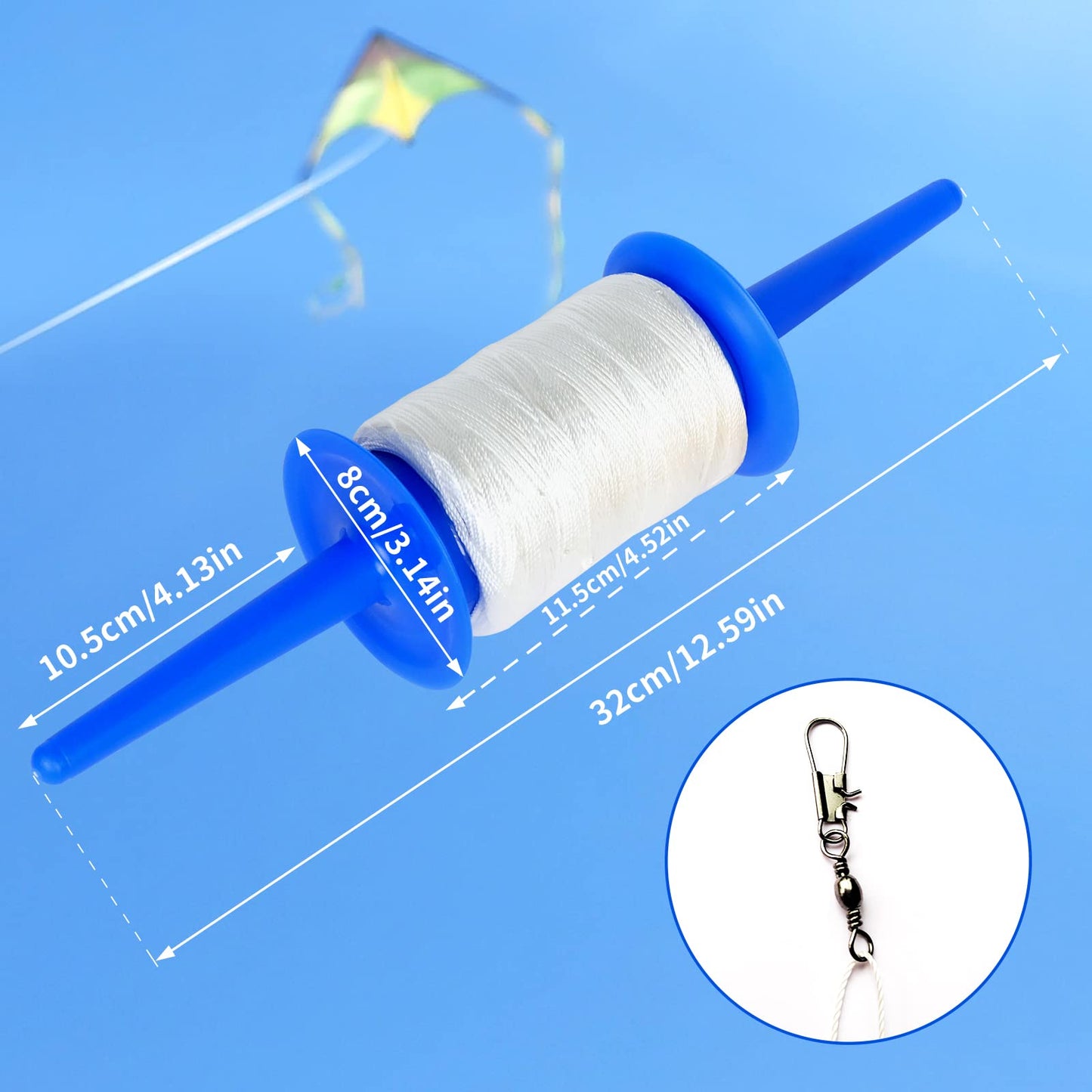 Simxkai Kite Spool, Kite Reel Winder,Grip Kite String Handle, 600 Feet Twisted Kite Line For Each String Handle (2 Pack)