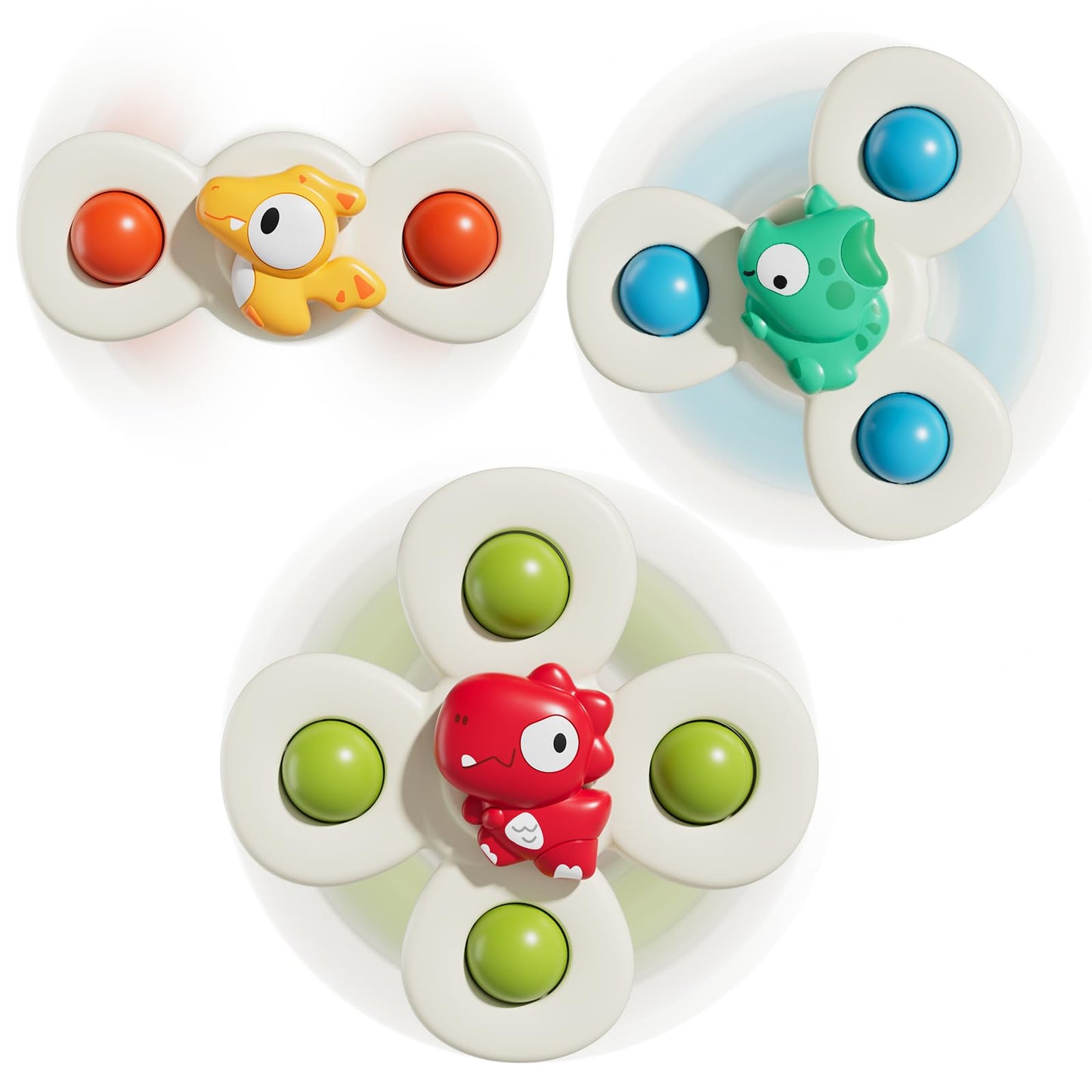 Alasou 3Pcs Suction Cup Spinner Toys For 1 Year Old Boy Girl|Spinning Top Baby Toys 12 18 Months|1 2 Year Old Boy Birthday Gift|