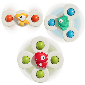 Alasou 3Pcs Suction Cup Spinner Toys For 1 Year Old Boy Girl|Spinning Top Baby Toys 12 18 Months|1 2 Year Old Boy Birthday Gift|