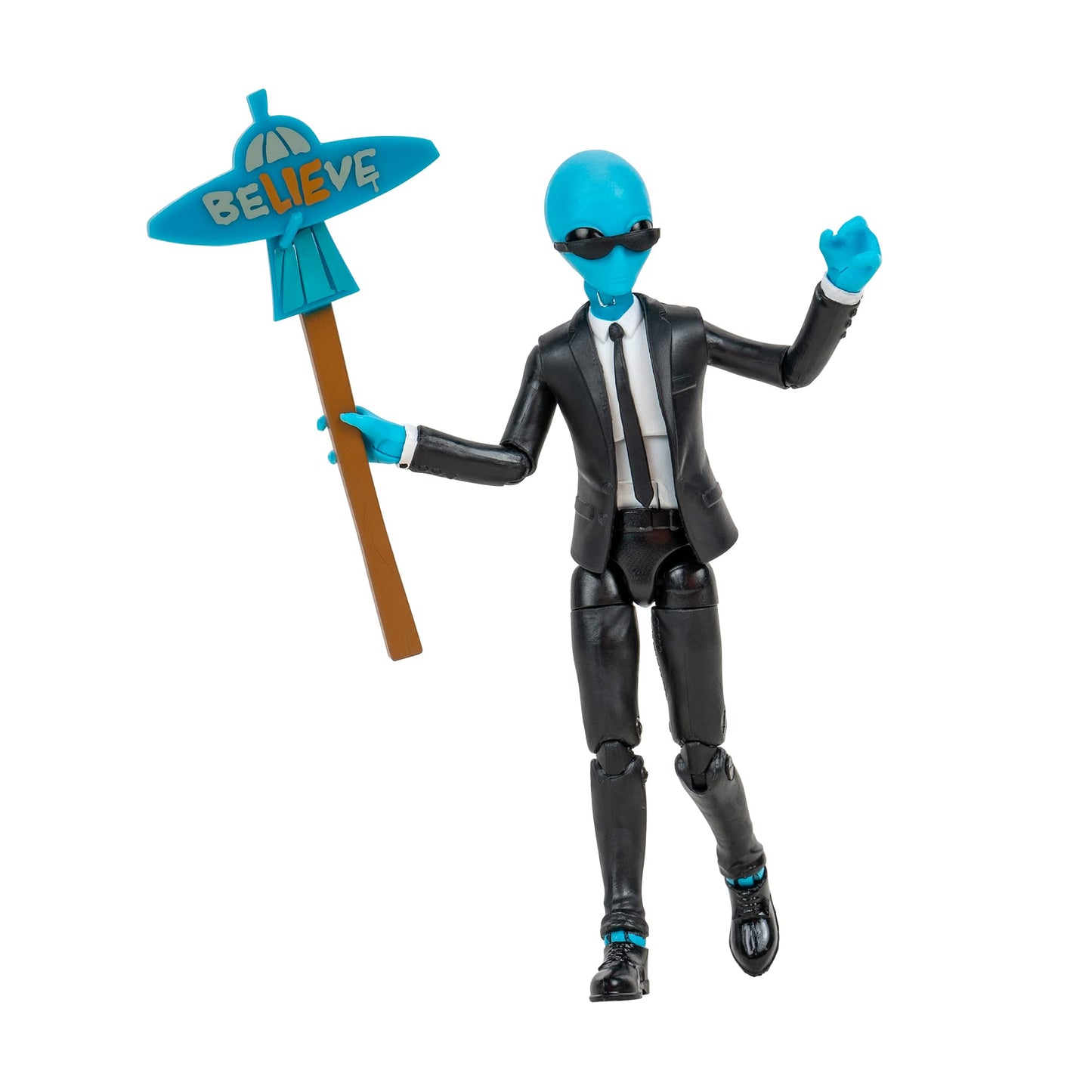 Fortnite Human Bill (Emote Series) - 4-Inch Articulated Figure With Lil’ Saucer Emote Vehicle And Flying Slasher Accessory